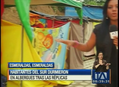 Habitantes de Esmeraldas durmieron en albergues tras las réplicas