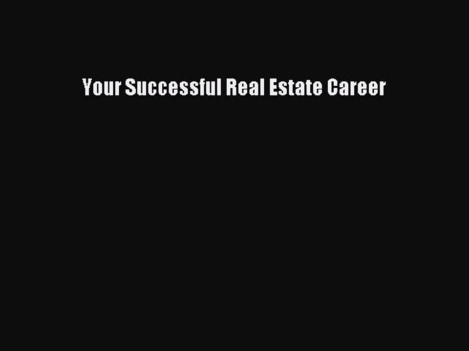 PDF Your Successful Real Estate Career  EBook