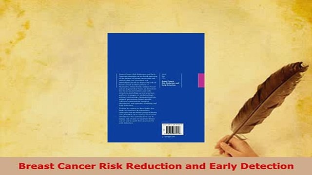 PDF Breast Cancer Risk Reduction and Early Detection Read Online