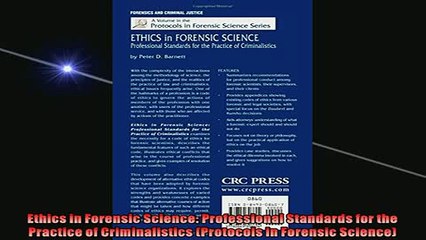 READ book  Ethics in Forensic Science Professional Standards for the Practice of Criminalistics  FREE BOOOK ONLINE