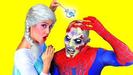 Spiderman vs Frozen Elsa vs Zombie Spiderman! Fun Superhero Movie with Elsa in Real Life! (1080p)