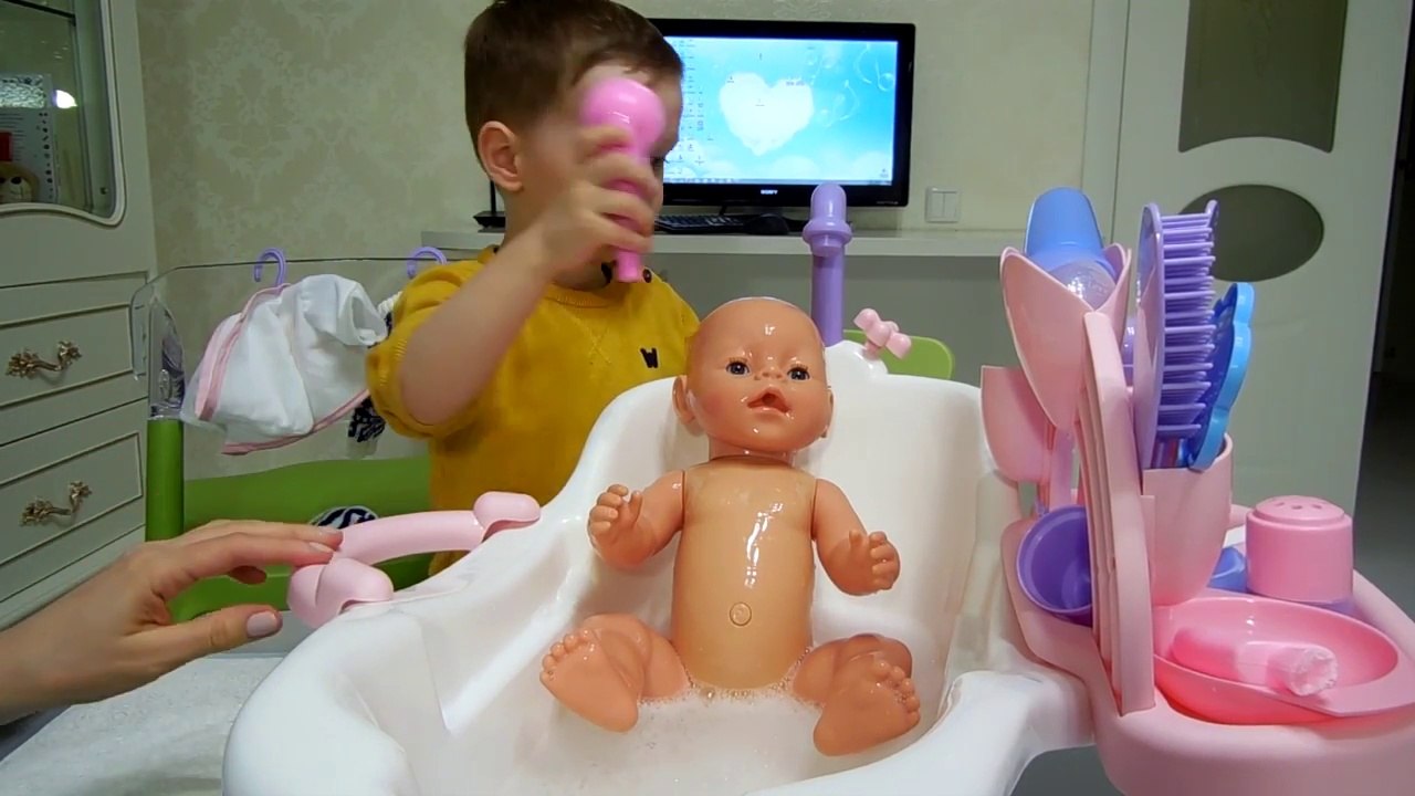 Baby Born купаем в ванной _ Вечер с Бейби Борн _ baby born bath time