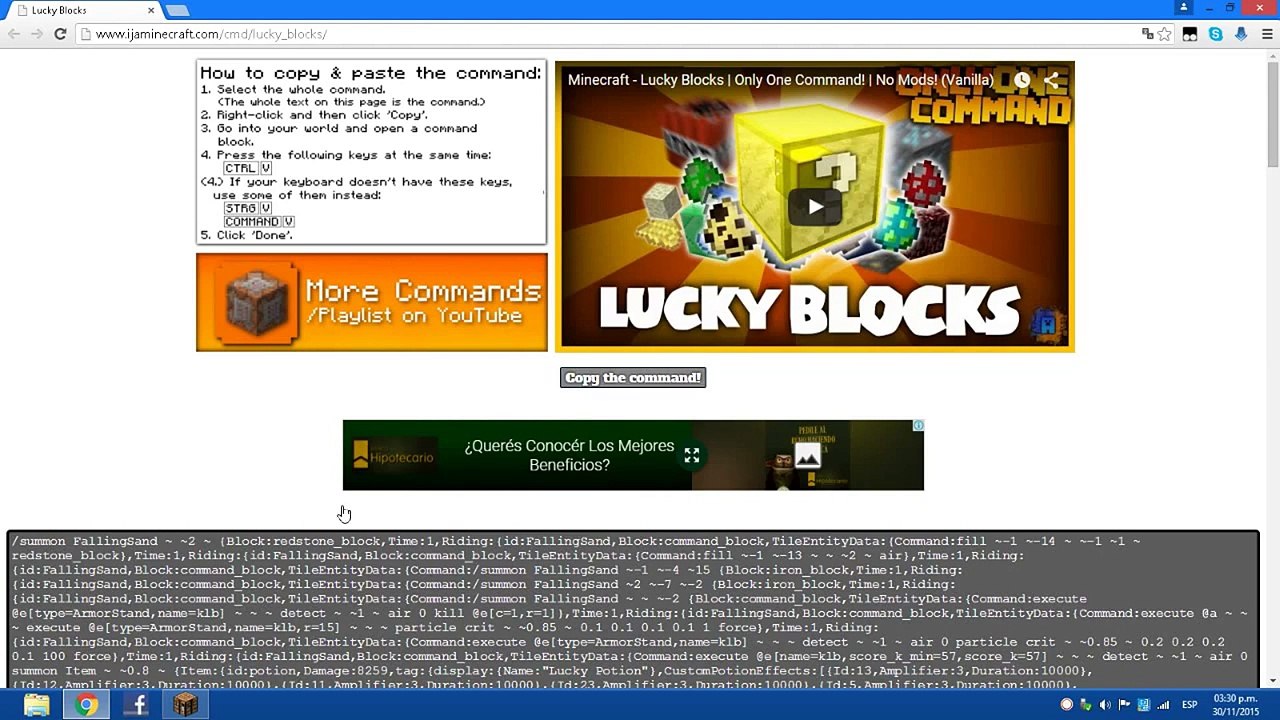 Como Hacer Un Lucky Block Sin Mod Minecraft