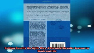 FREE PDF  Getting Results the Agile Way A Personal Results System for Work and Life  FREE BOOOK ONLINE