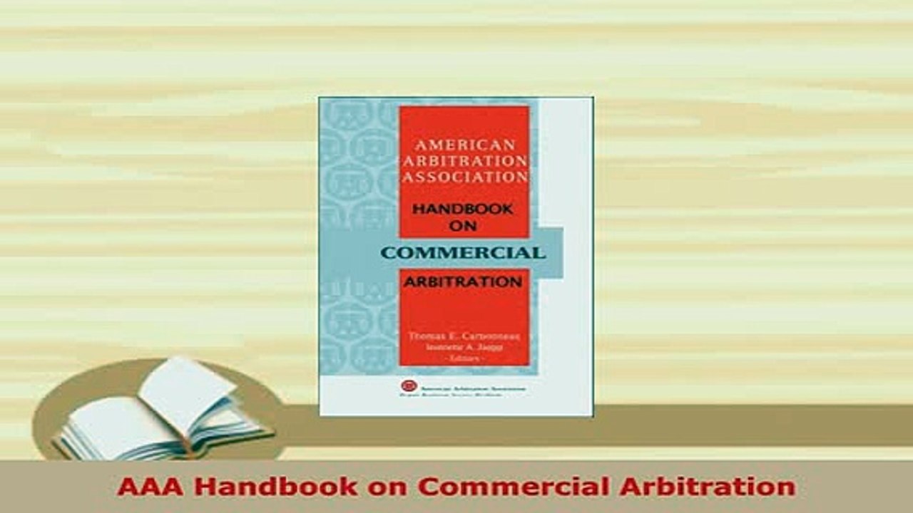 PDF  AAA Handbook on Commercial Arbitration Free Books