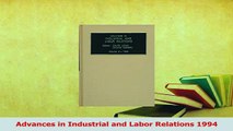 Read  Advances in Industrial and Labor Relations 1994 Ebook Free
