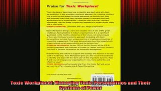 READ book  Toxic Workplace Managing Toxic Personalities and Their Systems of Power  FREE BOOOK ONLINE