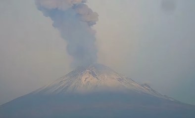 Mexico's Popocatépetl Emits Steam, Ash