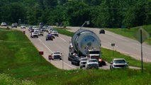 380 foot long superload transported through west Tulsa