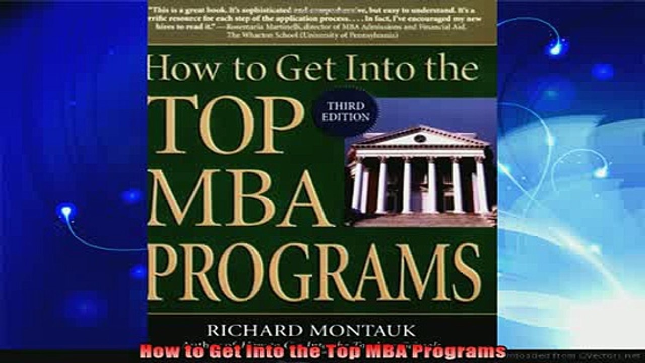 best book  How to Get Into the Top MBA Programs