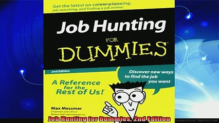 new book  Job Hunting for Dummies 2nd Edition