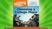 new book  The Complete Idiots Guide to Choosing a College Major
