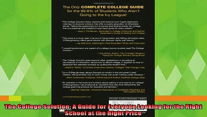 new book  The College Solution A Guide for Everyone Looking for the Right School at the Right Price