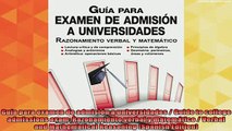 best book  Guía para examen de admisión a universidades  Guide to college admissions exam