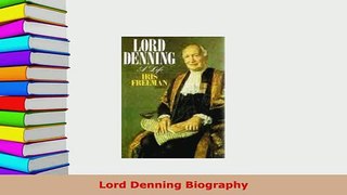 PDF  Lord Denning Biography  EBook