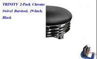 TRINITY 2-Pack Chrome Swivel Barstool, 29-Inch, Black