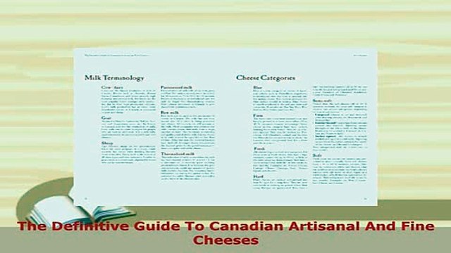 PDF The Definitive Guide To Canadian Artisanal And Fine Cheeses PDF Online