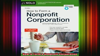 READ book  How to Form a Nonprofit Corporation Free Online