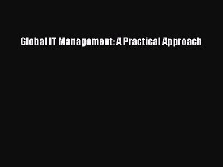 Read Global IT Management: A Practical Approach Ebook Free