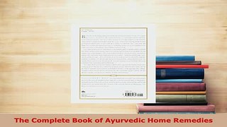 Read  The Complete Book of Ayurvedic Home Remedies Ebook Free