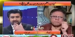 Inhain stage dramon mein hona chahiye - Hassan Nisar bashes Khwaja Asif on raising allegations on Imran Khan