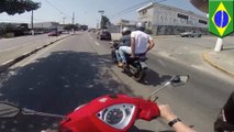This helmet cam captures a 'wait for it ... ' moment that truly pays off