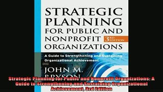 Downlaod Full PDF Free  Strategic Planning for Public and Nonprofit Organizations A Guide to Strengthening and Online Free