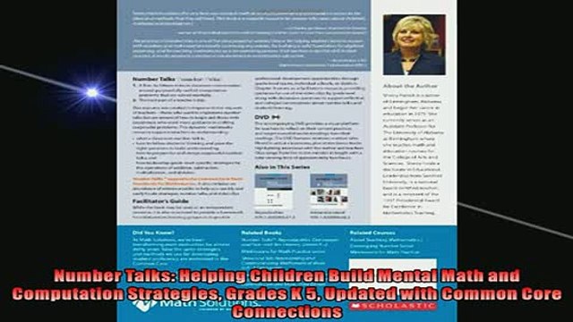 FREE DOWNLOAD Number Talks Helping Children Build Mental Math and Computation Strategies Grades K 5 READ ONLINE