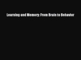 [Download] Learning and Memory: From Brain to Behavior PDF Online