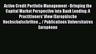 Read Active Credit Portfolio Management - Bringing the Capital Market Perspective into Bank