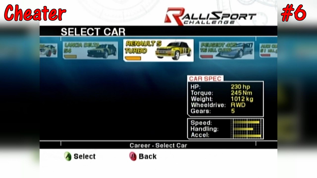 Cheater #6: Rallisport Challenge  (XBOX)