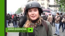Loi Travail: une journaliste russe frappée en plein direct à Paris