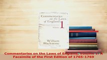 PDF  Commentaries on the Laws of England Volume 1 A Facsimile of the First Edition of  Read Online