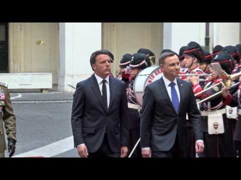 Roma - Renzi riceve il presidente della Polonia Duda (16.05.16)