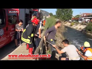 Muğla'da koca, karısını kurtarmak için su kanalına girdi