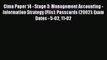 Download Cima Paper 14 - Stage 3: Management Accounting - Information Strategy (Flis): Passcards