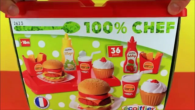 Toys Food Playset Burger Fries Cheeseburger Happy Meal Muffin Beverage