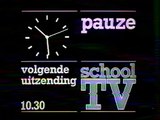 SchoolTV - pauze klok en aankondiging Pim Juffermans -in zwart-wit- (29-3-1982)
