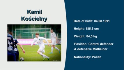 Kamil Kościelny Video no 1, Seasons 12/13, 14/15 and 15/16, Central defender & Defensive midfielder