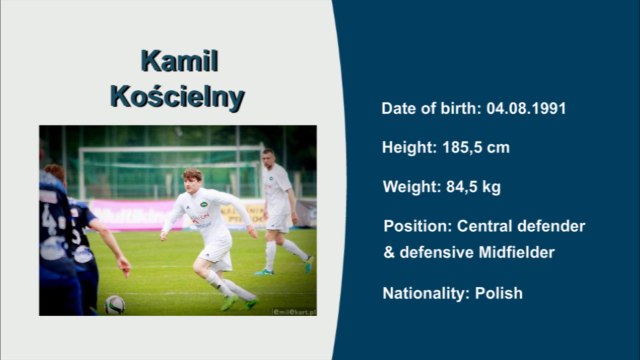 Kamil Kościelny Video no 1, Seasons 12/13, 14/15 and 15/16, Central defender & Defensive midfielder