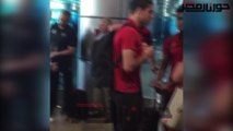 لحظة وصول لاعبو الاهلي إلى مطار القاهرة في طريقهم إلى الإمارات