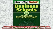 best book  Essays That Worked for Business Schools 40 Essays from Successful Applications to the