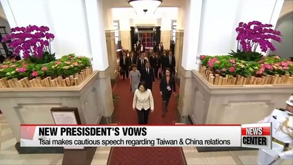 Taiwan's new president remains cautious on developing ties with China