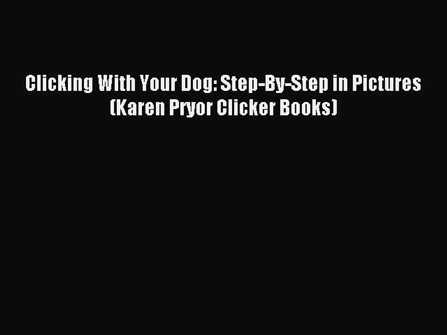 clicking with your dog