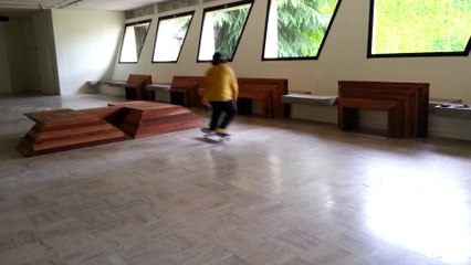 Des skateurs au musée à Poitiers
