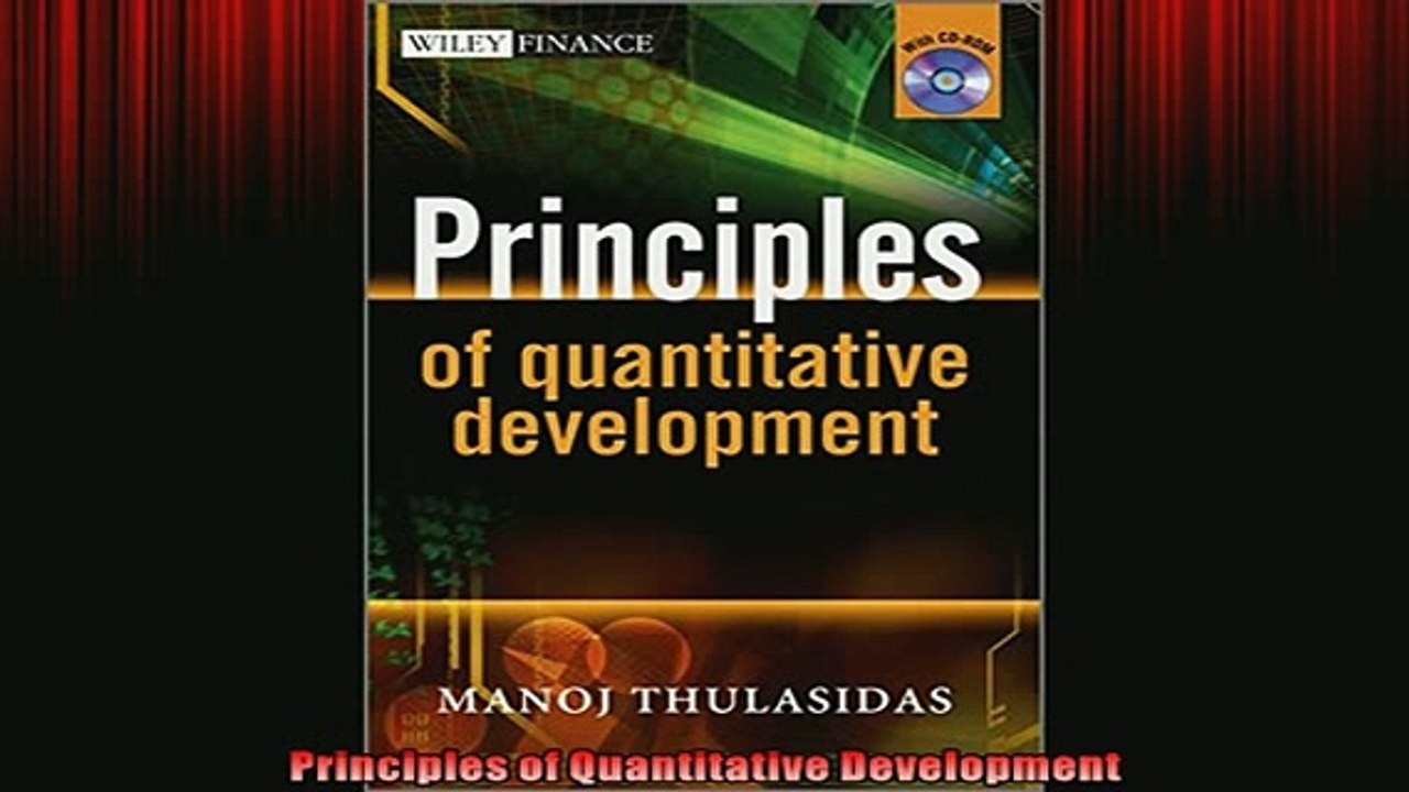 FREE PDF  Principles of Quantitative Development  BOOK ONLINE