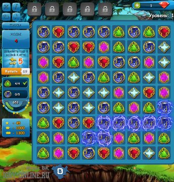 Игра линии Жизни׃ три в ряд вконтакте - увлекательная игра в жанре соедини три цвета или более.