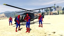 Spiderman & Friends Fly In a Helicopter!!! + Finger Family Songs Nursery Rhymes  Videos For Cid... [HD, 720p]