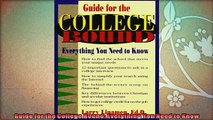 best book  Guide for the College Bound Everything You Need to Know