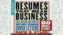 read here  Resumes That Mean Business Third Edition